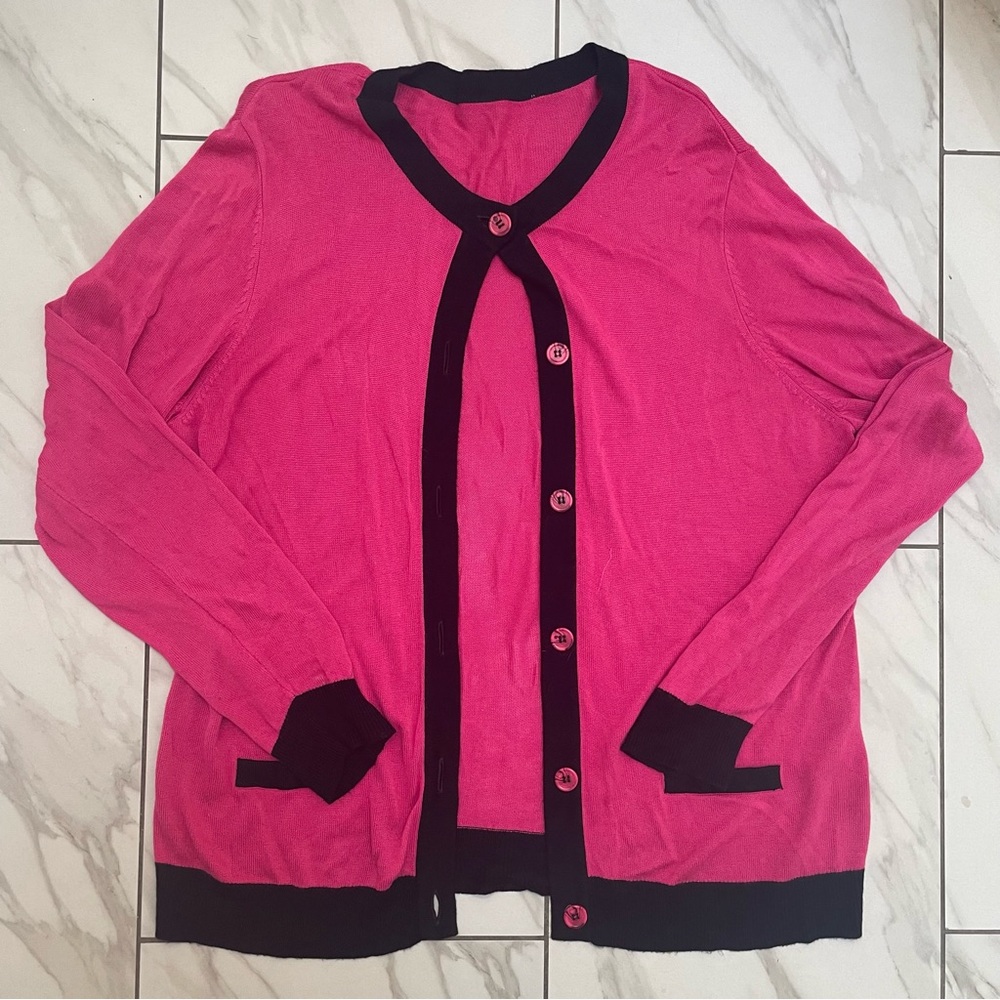 Pink and Black Peter Hahn Cardigan